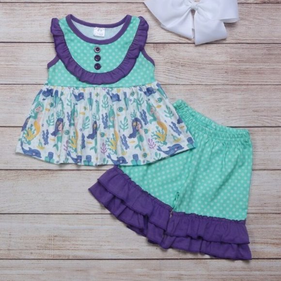 Mermaid Smocked Julia Short Set main image 0